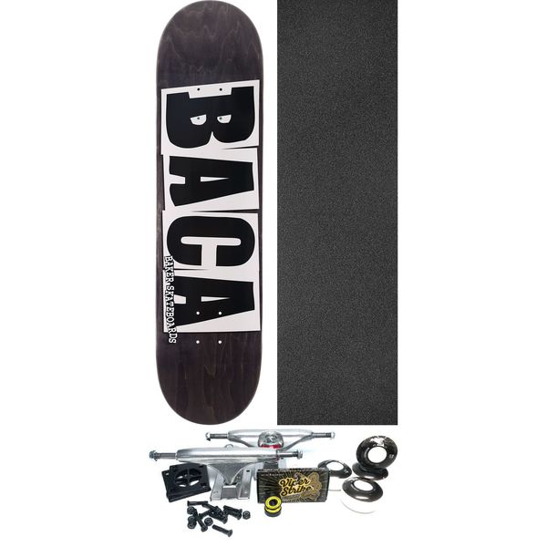 Baker Skateboards Sammy Baca Logo Grey Skateboard Deck - 8" x 31.5" - Complete Skateboard Bundle